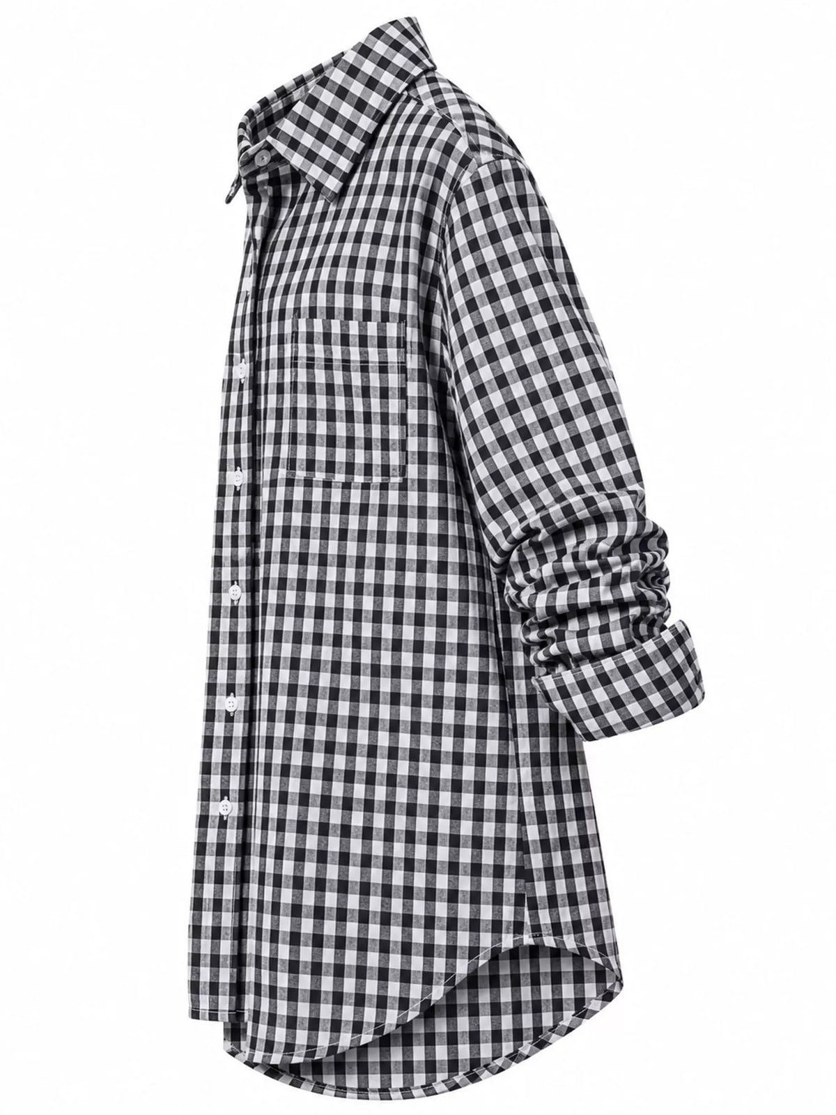 Plus Size Plaid Button-Down Long Sleeve Shirt, view 4