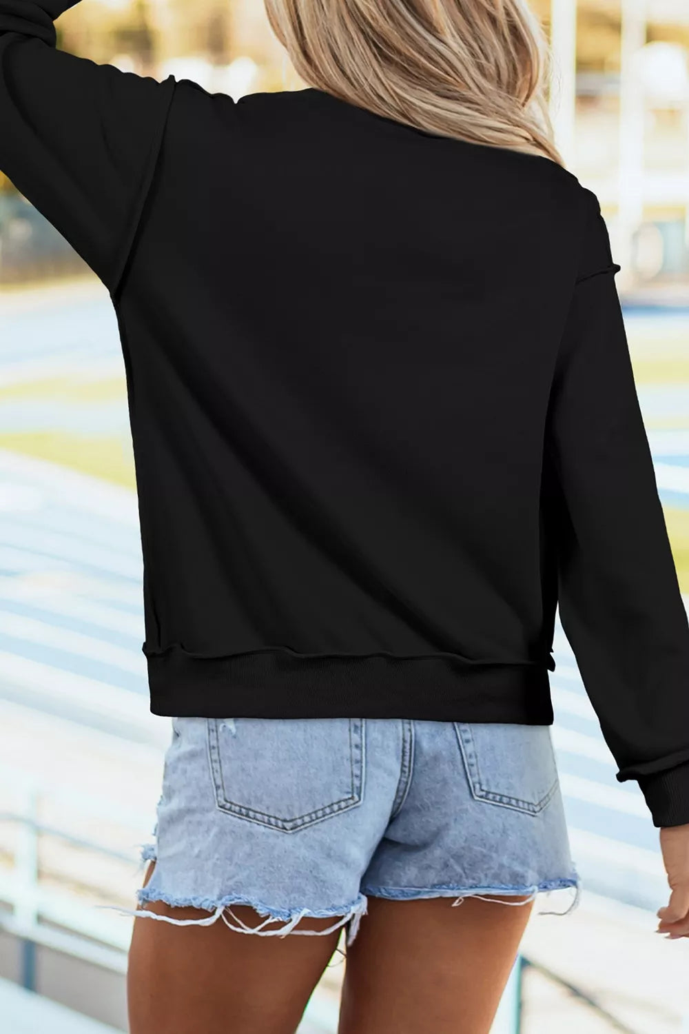 Rhinestone Flying Mallard Mock Neck Tunic Sweatshirt