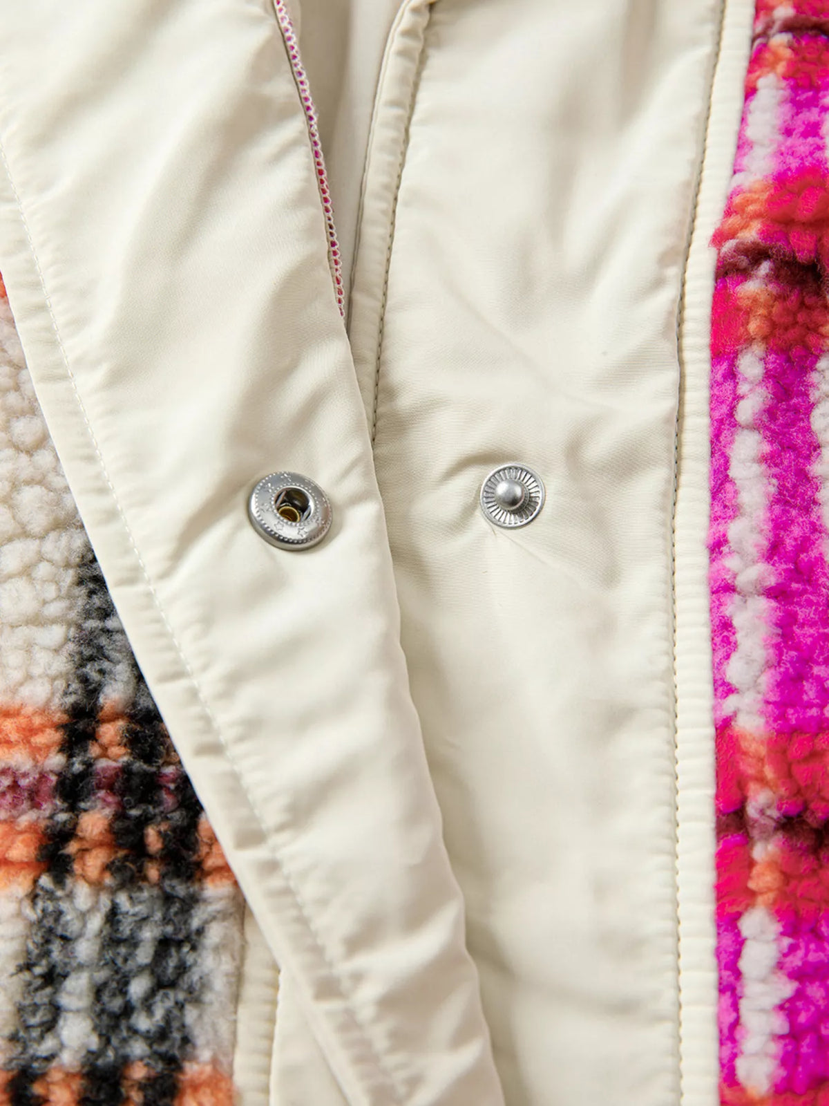 Sherpa Plaid Snap Down Vest Coat - Lilixa.store