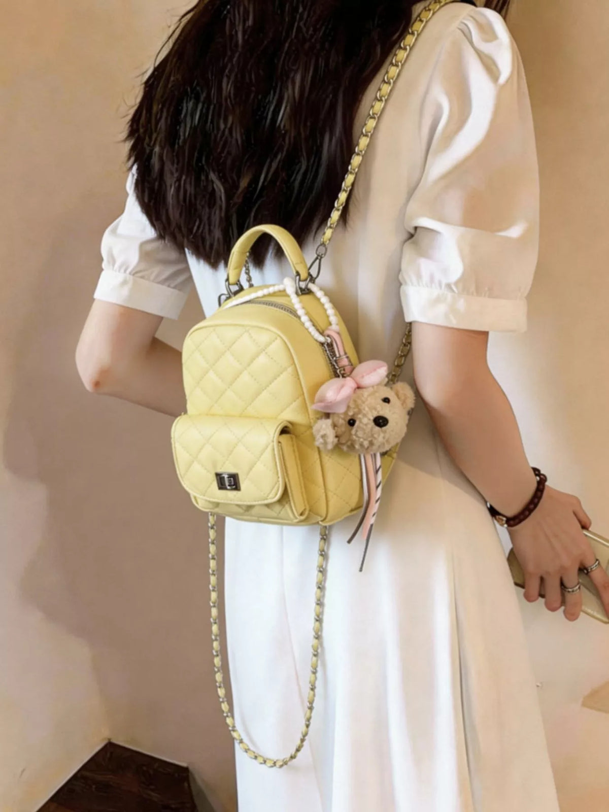 Quilted Mini Backpack Bag - Lilixa.store
