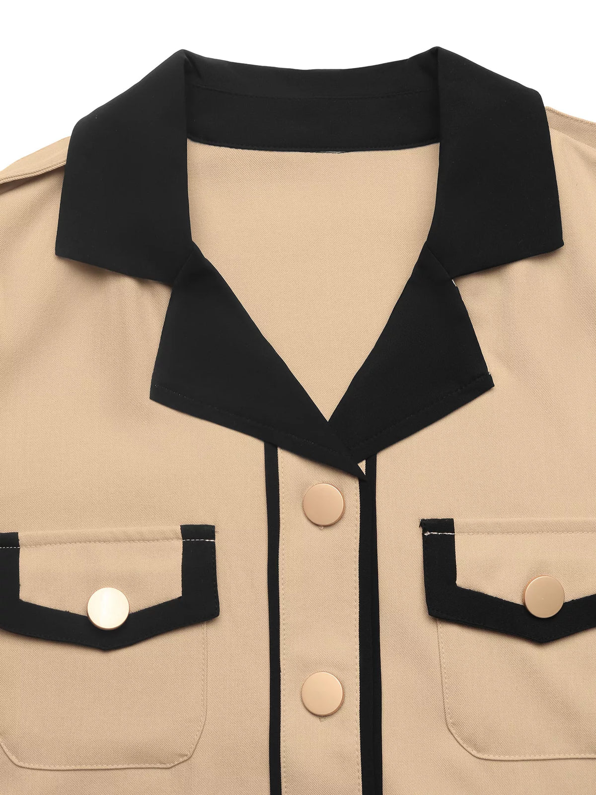 Contrast Lapel Button Front Midi Shirt Dress - Lilixa.store
