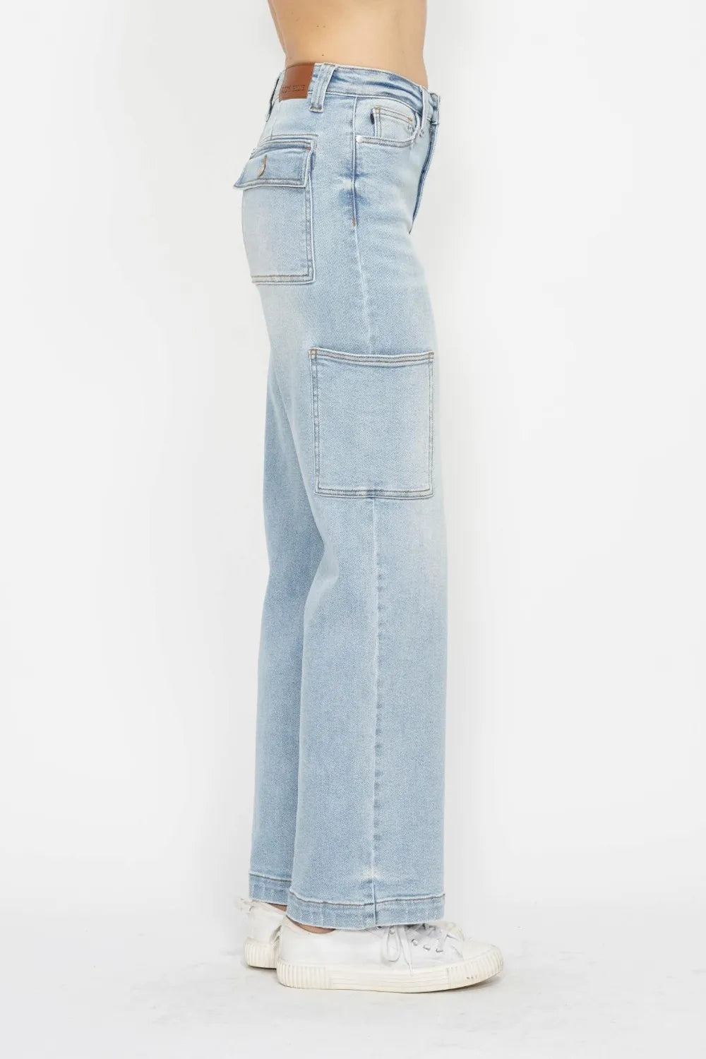 Judy Blue Full Size High Waist Straight Cargo Jeans - Lilixa.store