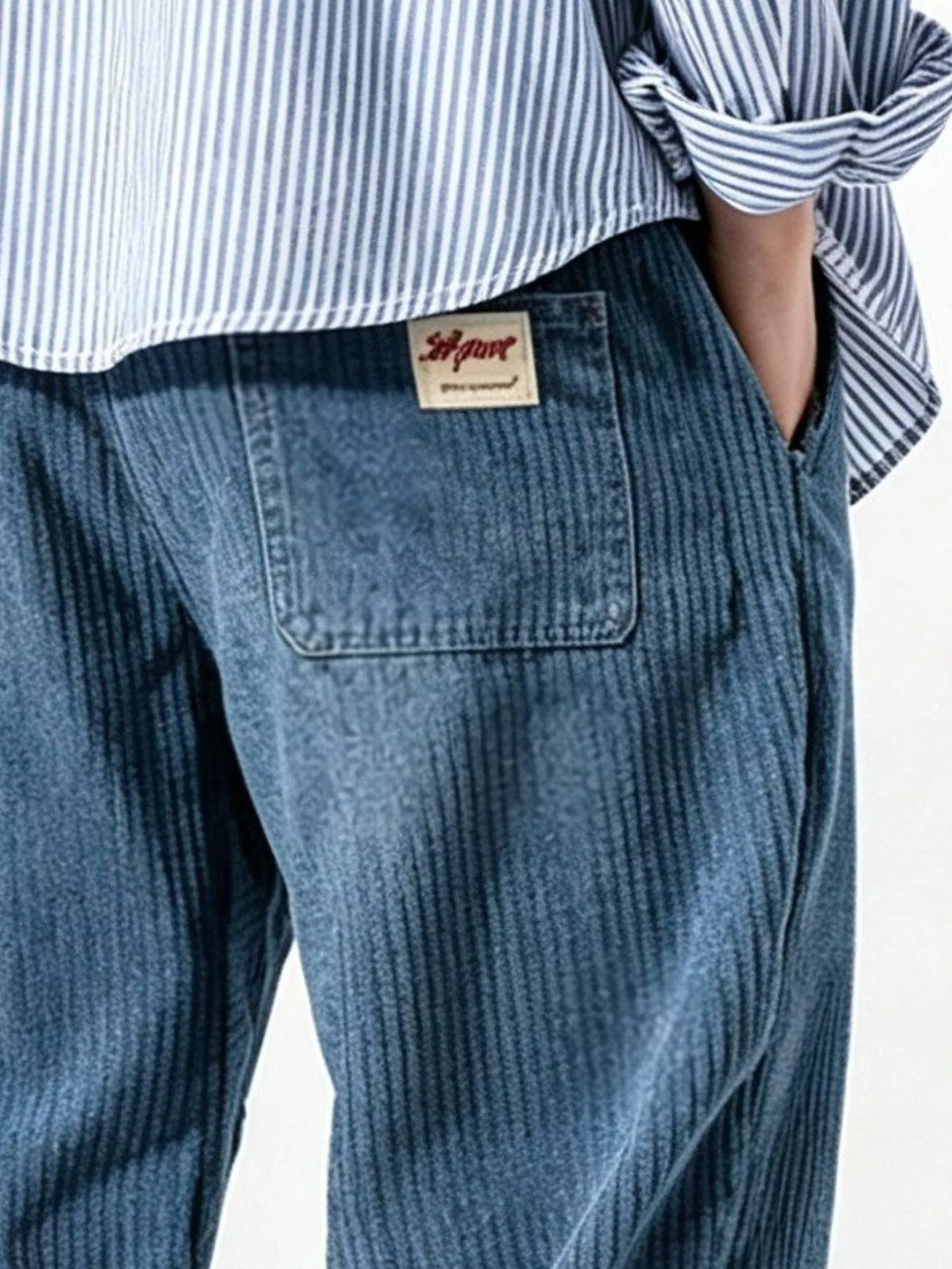 Men's Plus Size Corduroy Joggers with Elastic Cuffs
