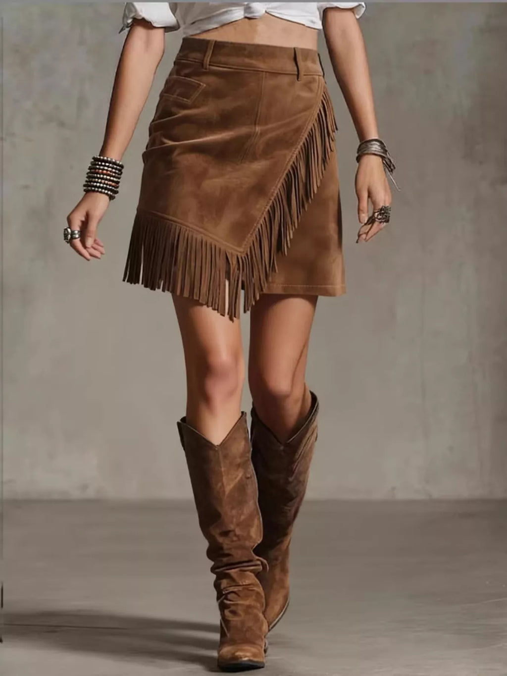 Fringed Wrap Mini Skirt - Lilixa.store