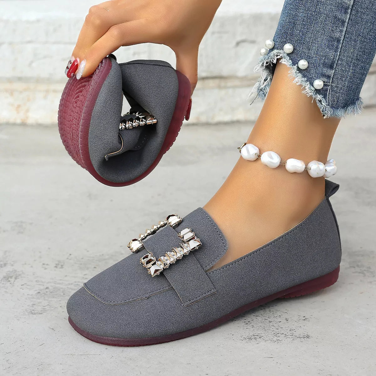 Decor Buckle Round Toe Slip-On, view 11