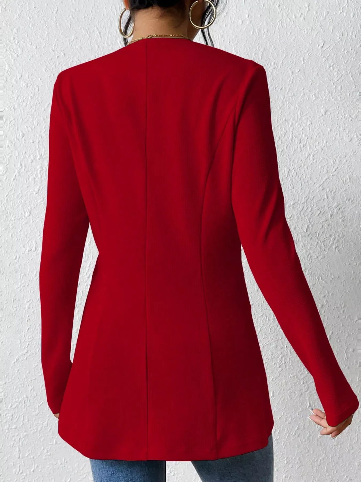 Single-Button Long Sleeve Blazer - Lilixa.store