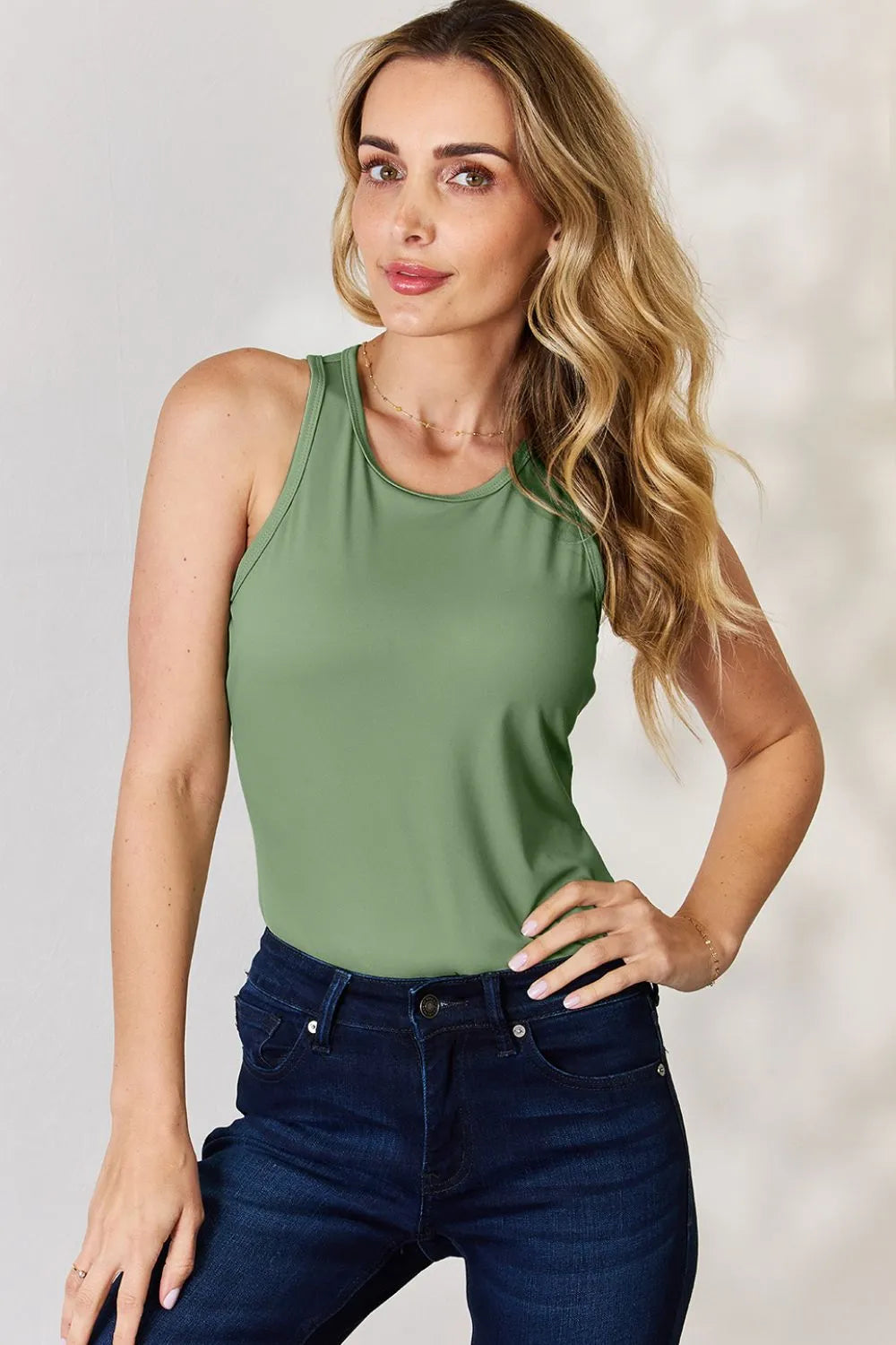 Basic Bae Full Size Round Neck Racerback Tank - Lilixa.store
