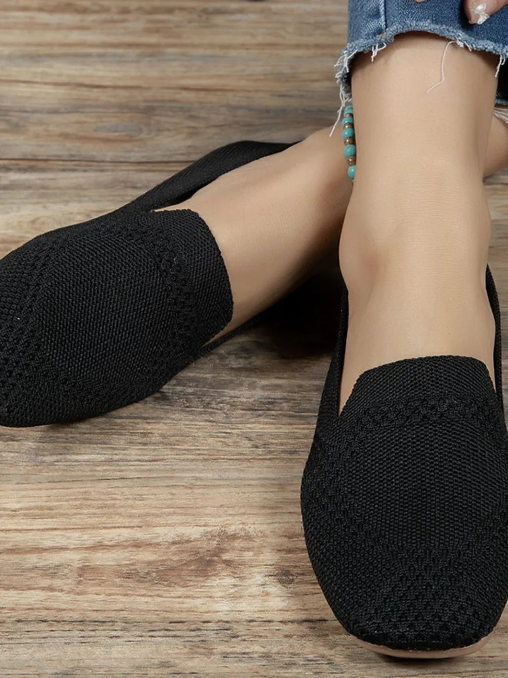 Square Toe Flat Slip-Ons, view 3