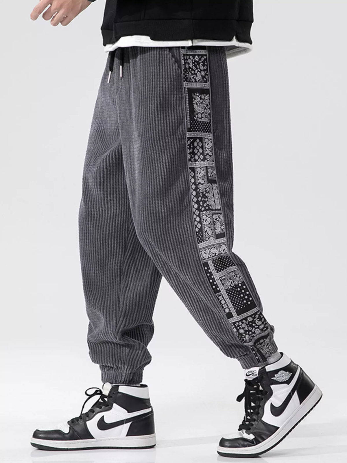 Men's Plus Size Loose Fit Corduroy Joggers