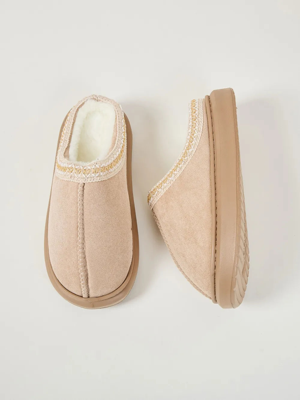 Faux Fur Suede Platform Slippers - Lilixa.store