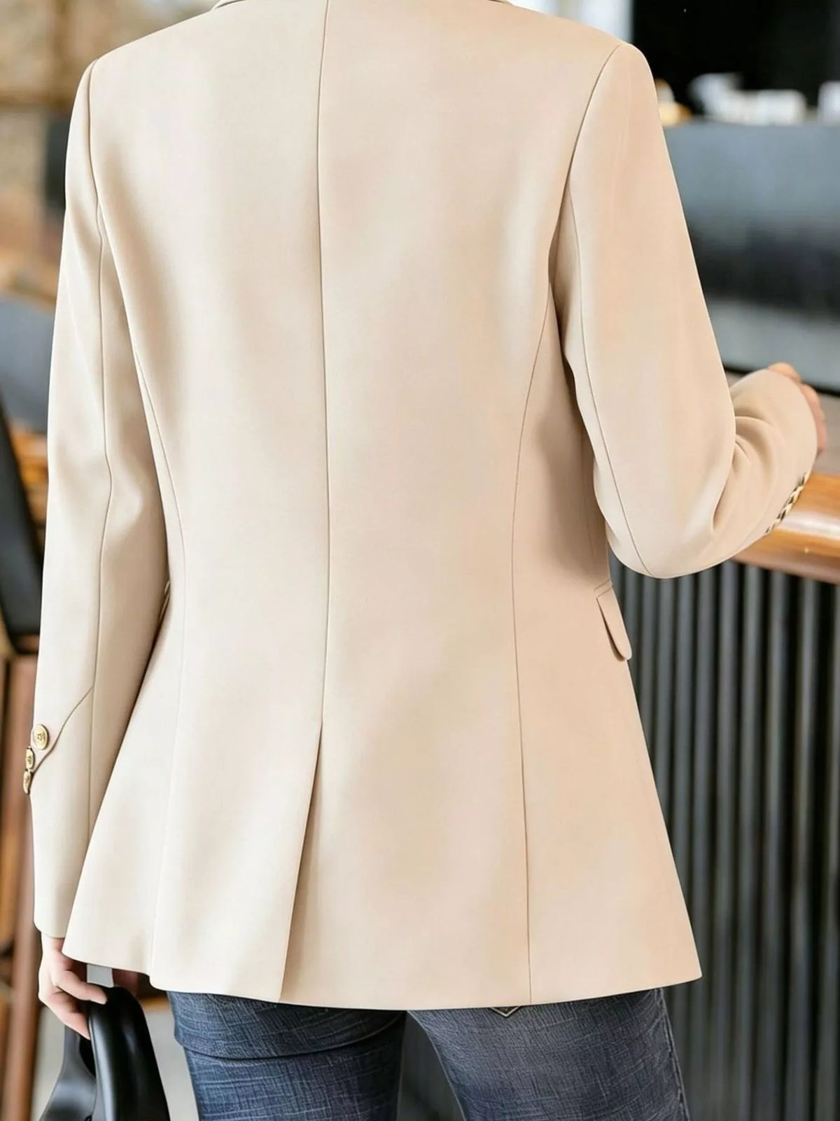Full Size One Button Lapel Collar Blazer Plus Size - Lilixa.store
