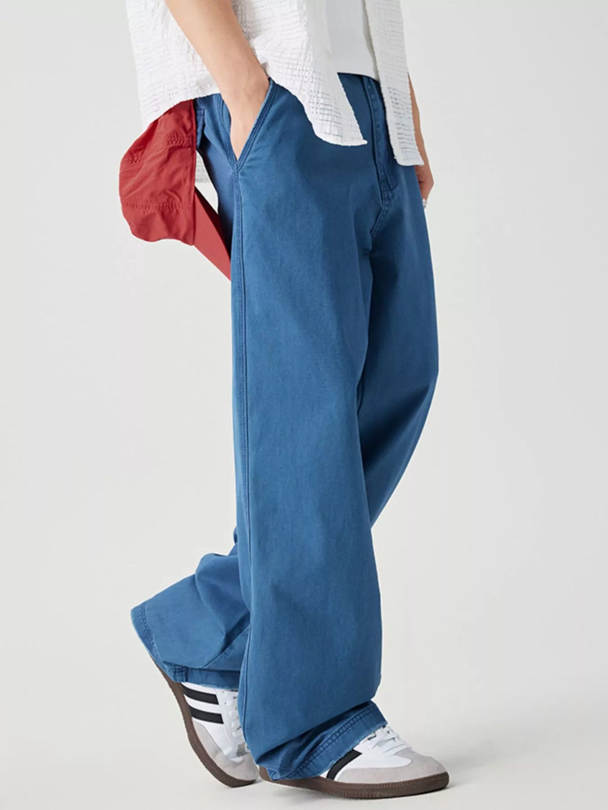 Men's Wide Leg Pants with Pockets, view 2