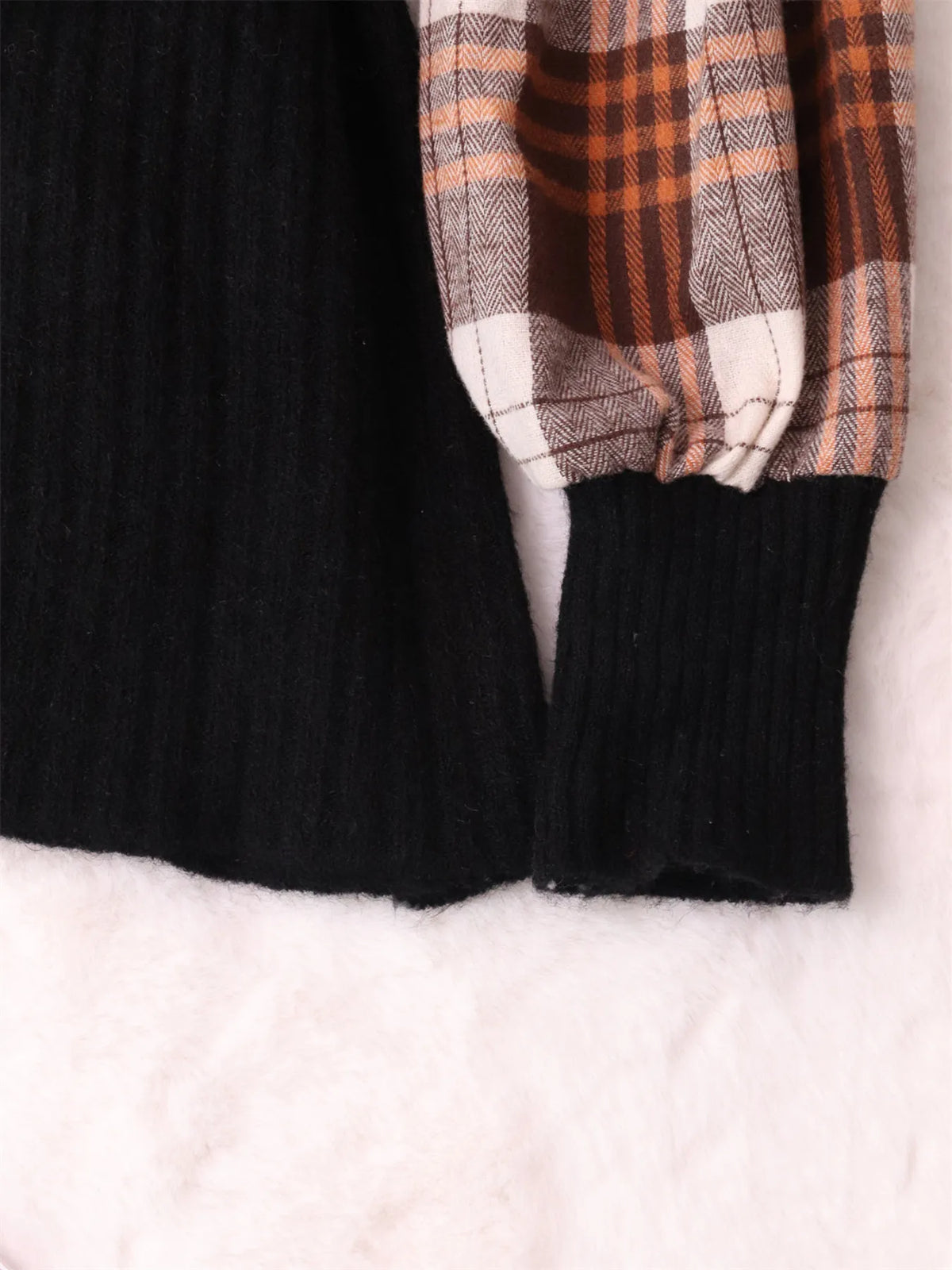Plaid Long Sleeve Sweater Dress, view 7