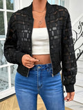 Zip Up Baseball Collar Outerwear - Lilixa.store