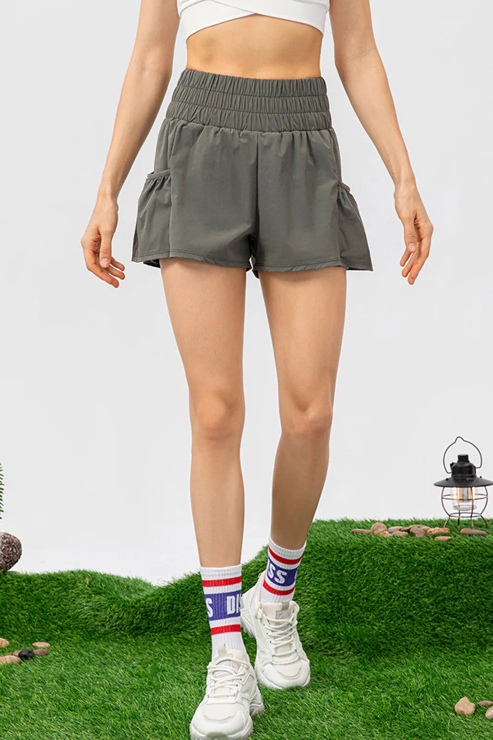 Elastic Waist Pocketed Active Shorts - Lilixa.store