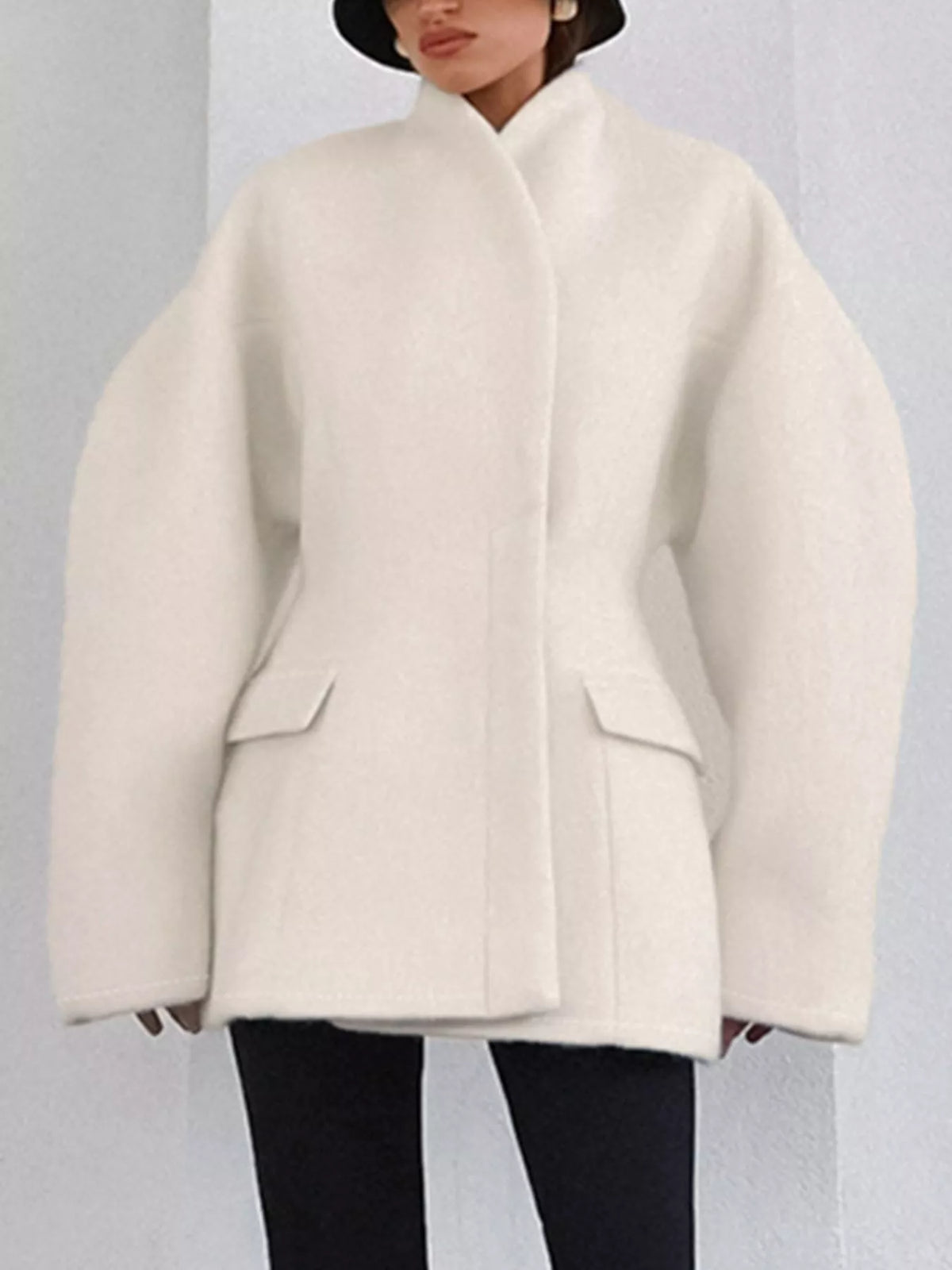 Wool-Blend Leg-of-Mutton Sleeves Outerwear, view 3