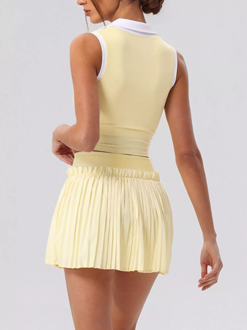 Sleeveless Top and Pleated Skirt Active Set - Lilixa.store