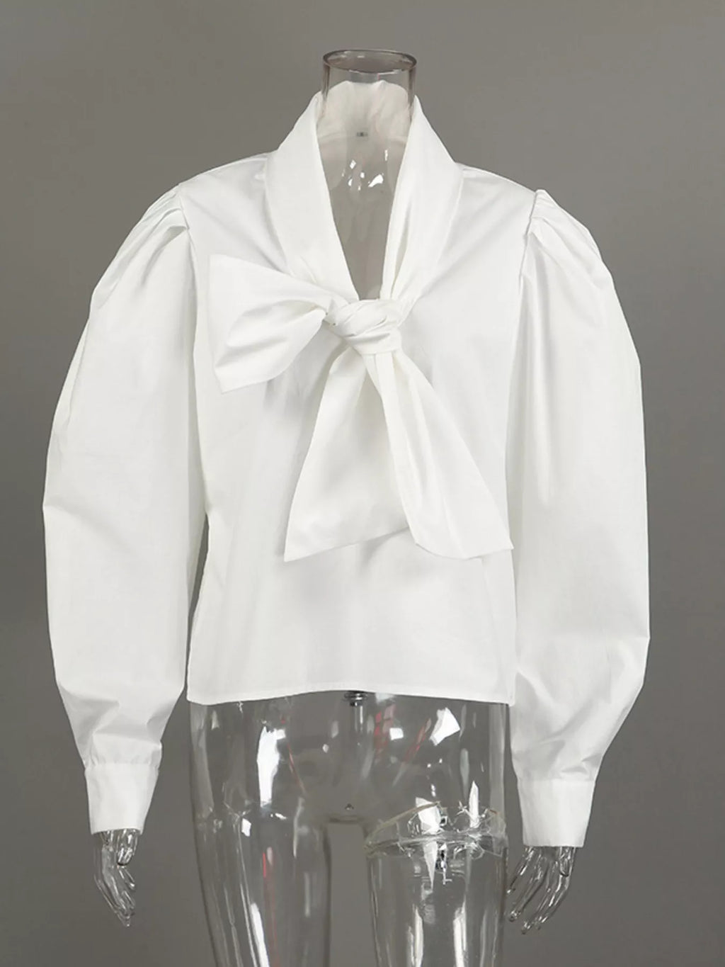 Tie Front Puff Sleeve Shirt - Lilixa.store