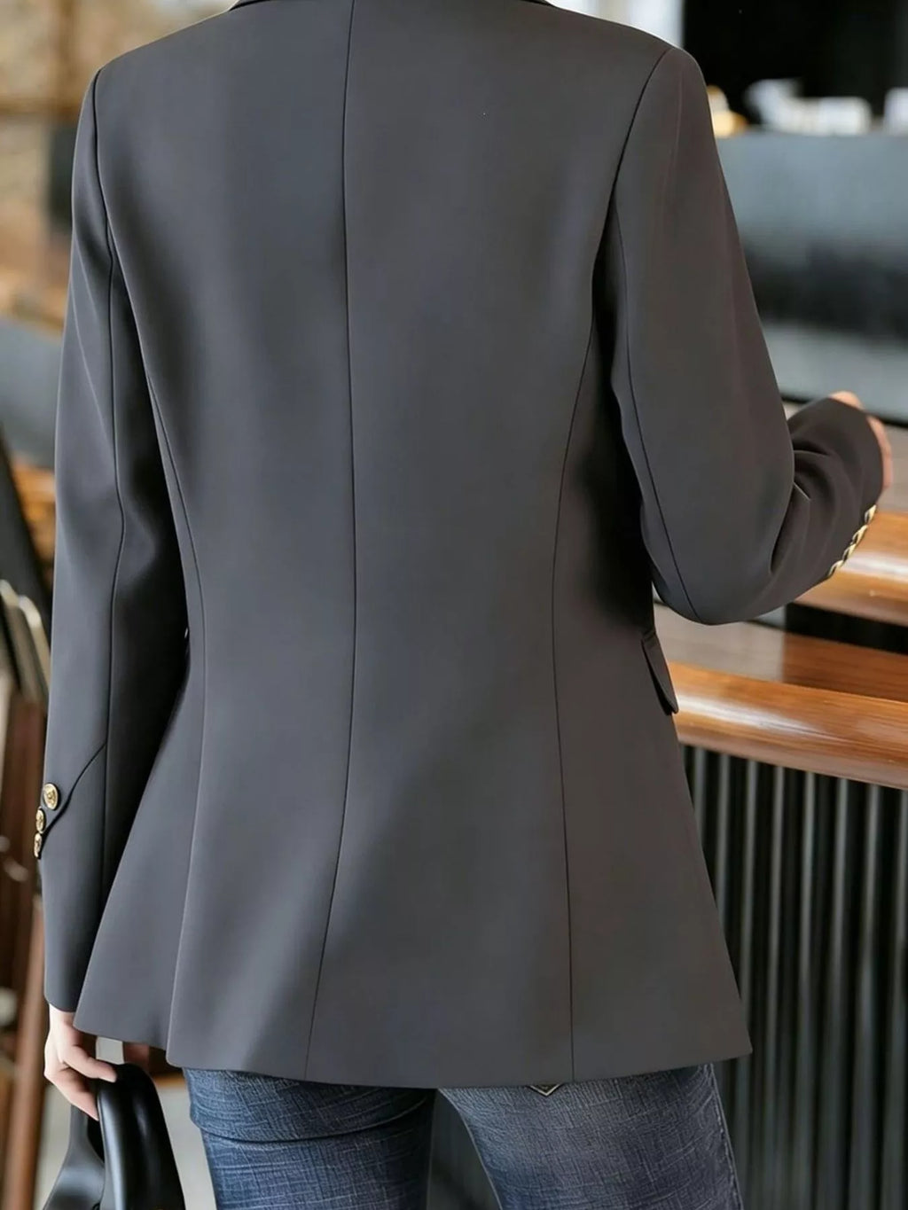 Full Size One Button Lapel Collar Blazer Plus Size - Lilixa.store