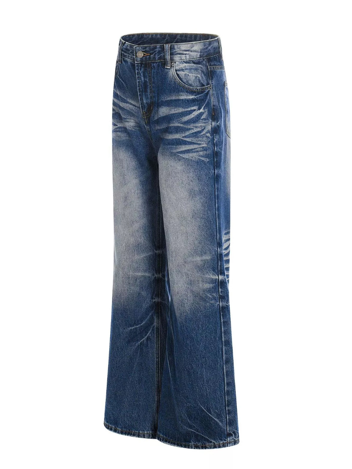 Men's Full Size Vintage Wash Wide Leg Jeans Plus Size - Lilixa.store