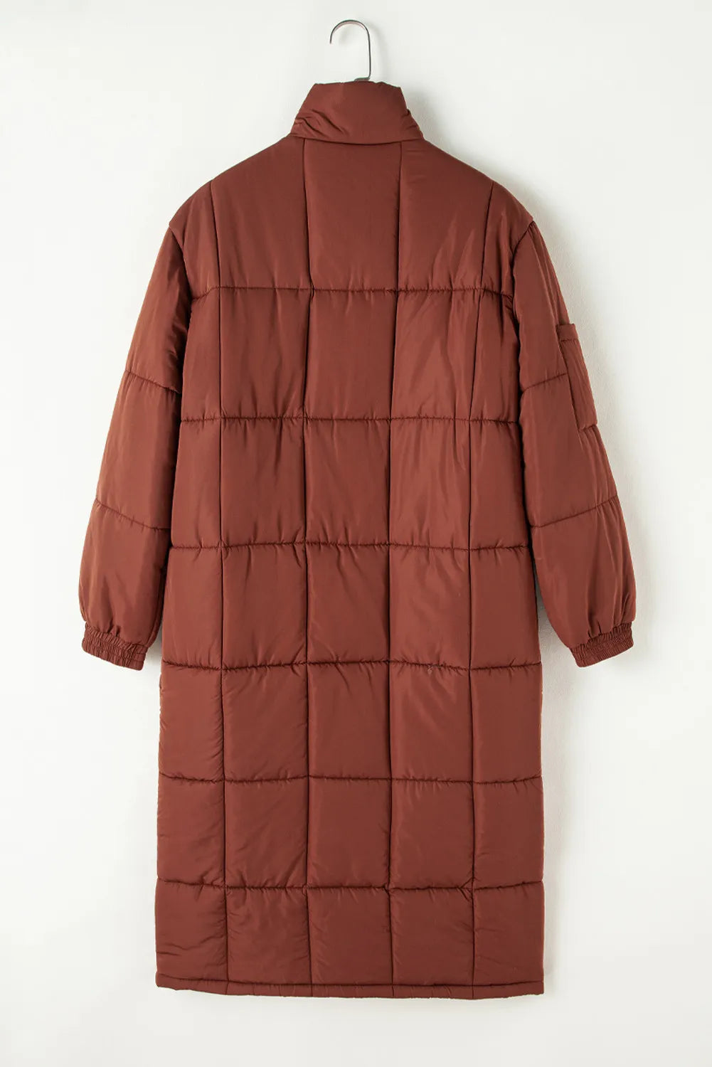Pocketed Bubble Texture Long Sleeve Longline Winter Coat - Lilixa.store