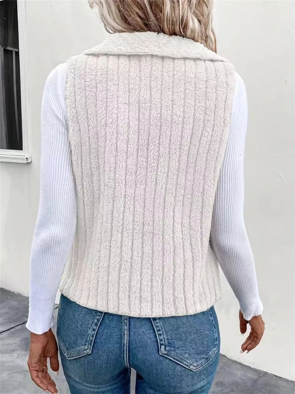 Cozy Fleece Open Front Vest Coat - Lilixa.store