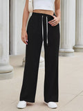High-Waisted Drawstring Wide-Leg Casual Pants - Lilixa.store