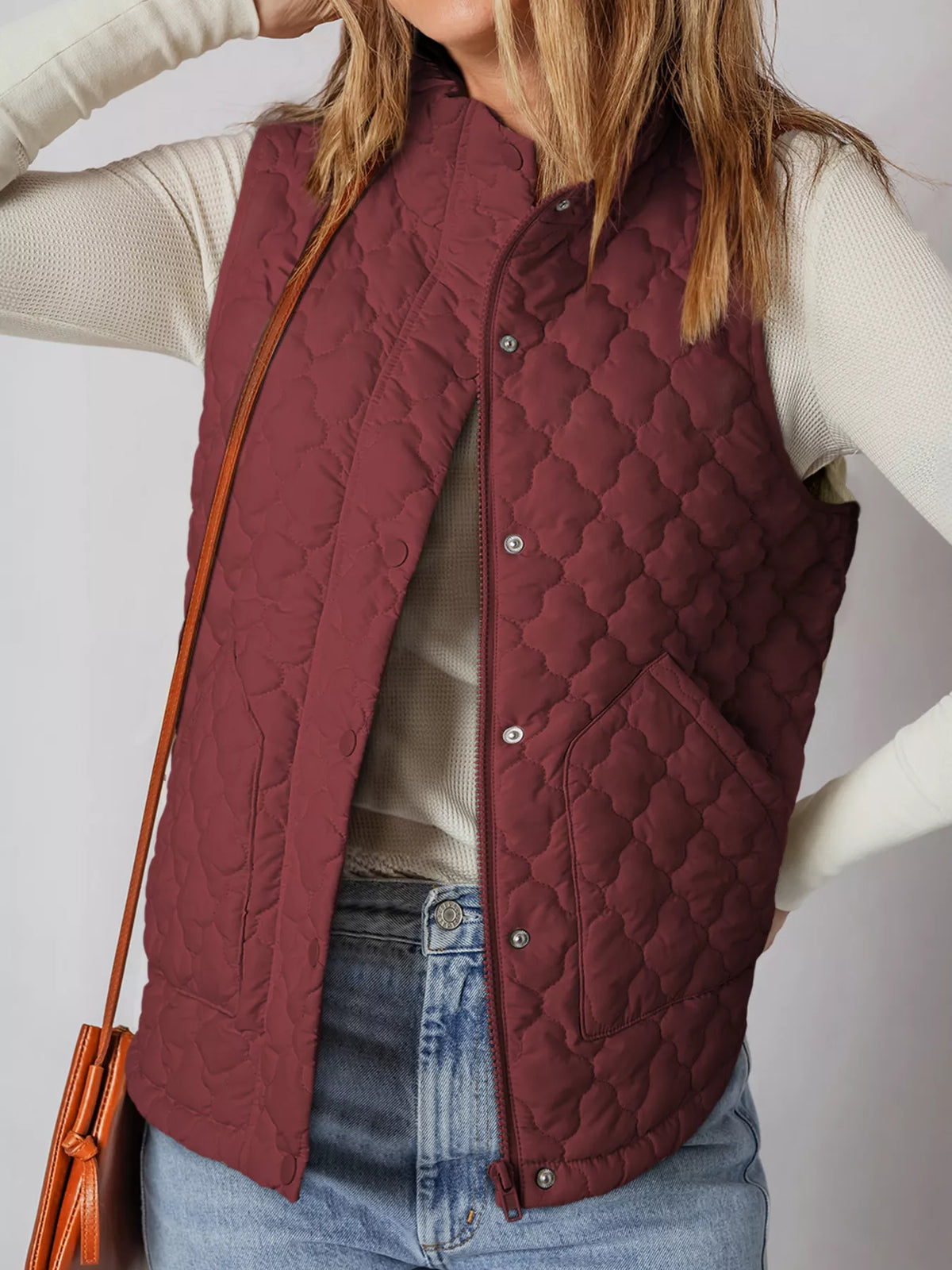 Quilted Snap Down Zip Up Vest Coat - Lilixa.store