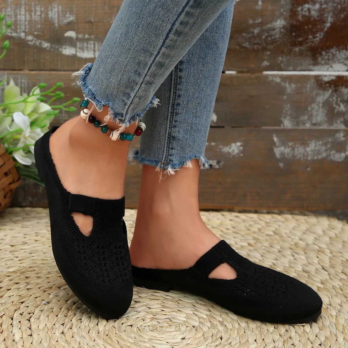 Round Toe Flat Slip-Ons, view 4