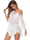 Crochet Trimmed Flowy Cover Up Dress - Lilixa.store