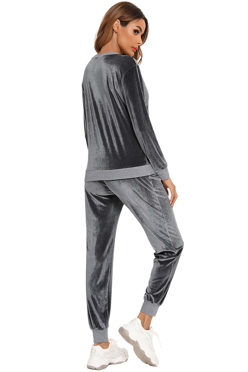 Round Neck Long Sleeve Loungewear Set with Pockets - Lilixa.store