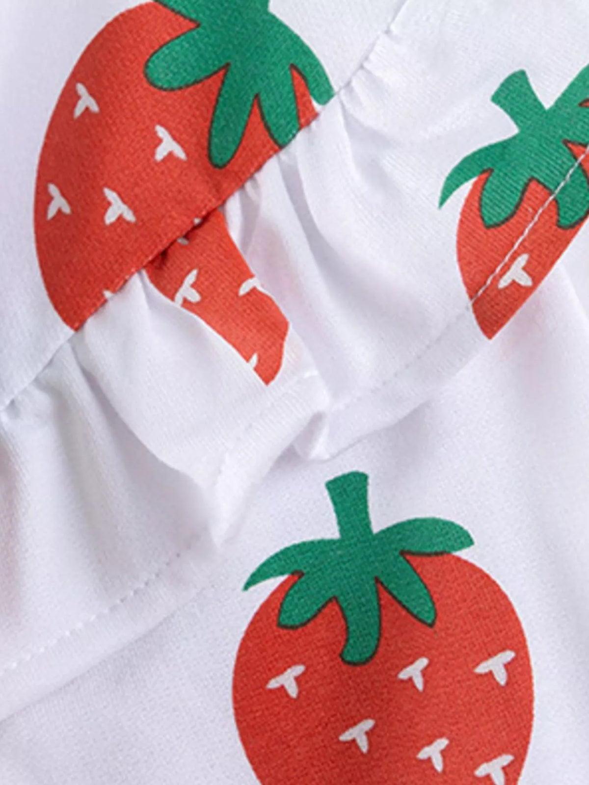 Children's Strawberry Long Sleeve Sweatshirt and Leggings Set in White, view 5
