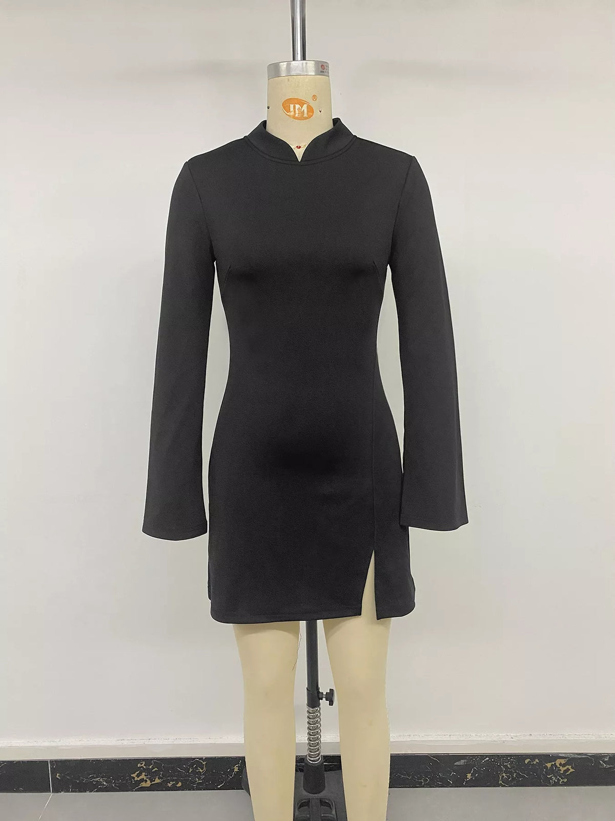 Cutout Back Long Sleeve Bodycon Mini Dress - Lilixa.store