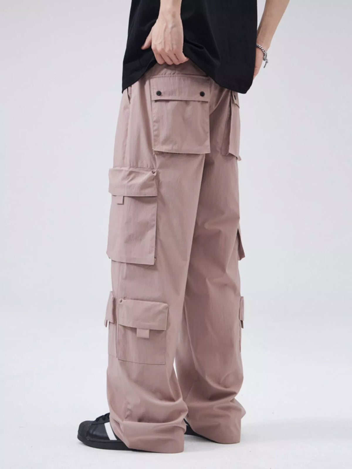 Men's Full Size Wide Leg Cargo Pants Plus Size, view 5