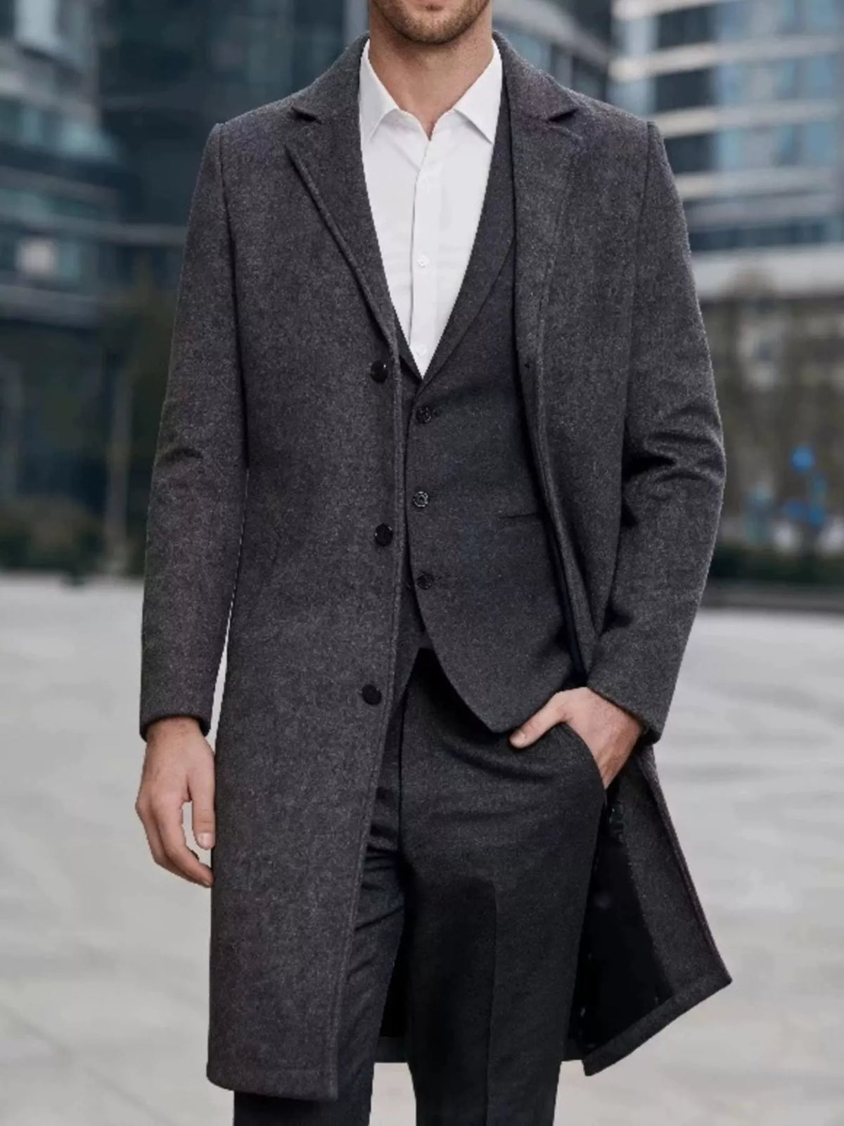Men's Plus Size Slim-Fit Lapel Collar Overcoat - Lilixa.store
