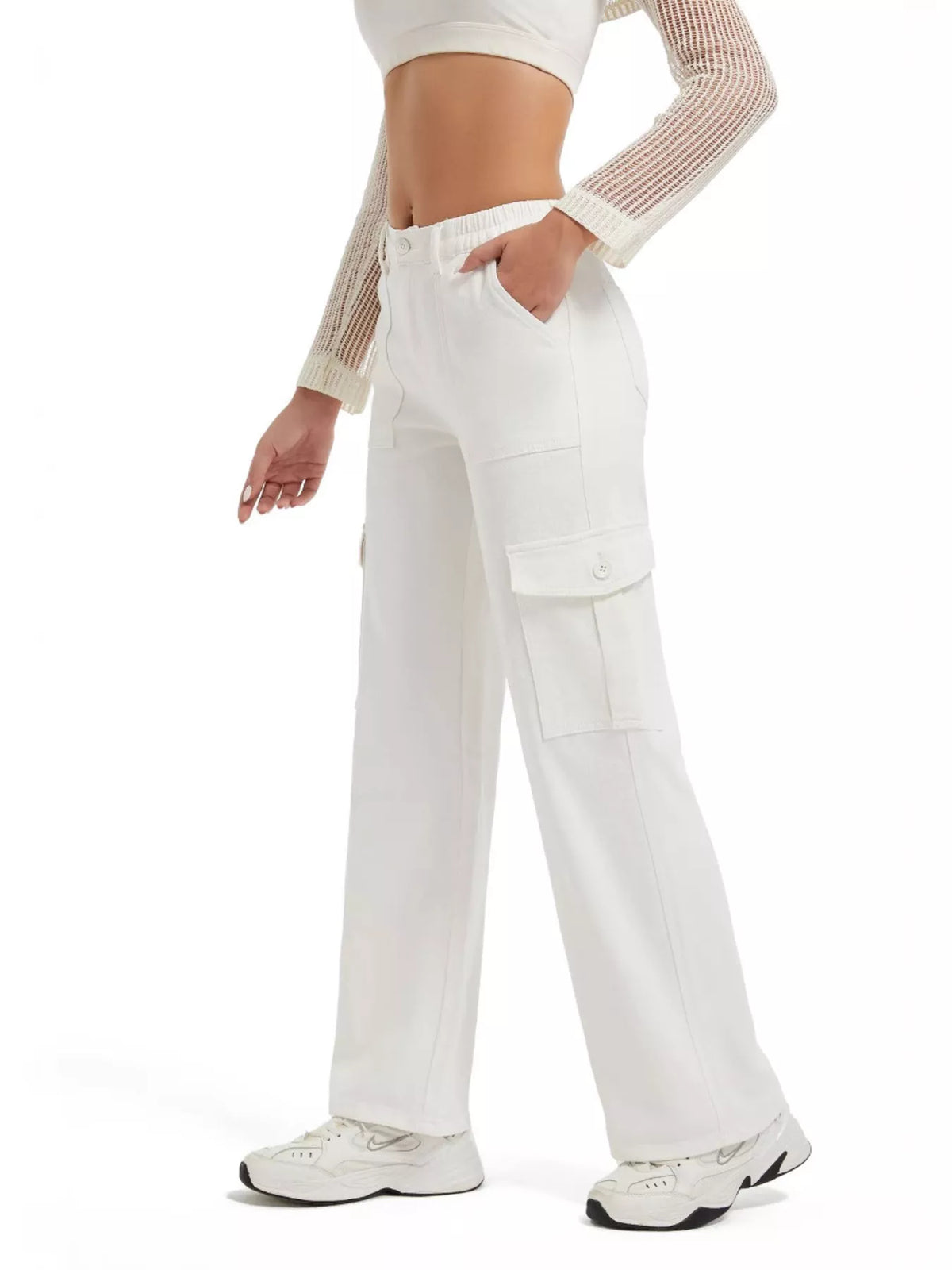 High-Waisted Cargo Jeans - Lilixa.store