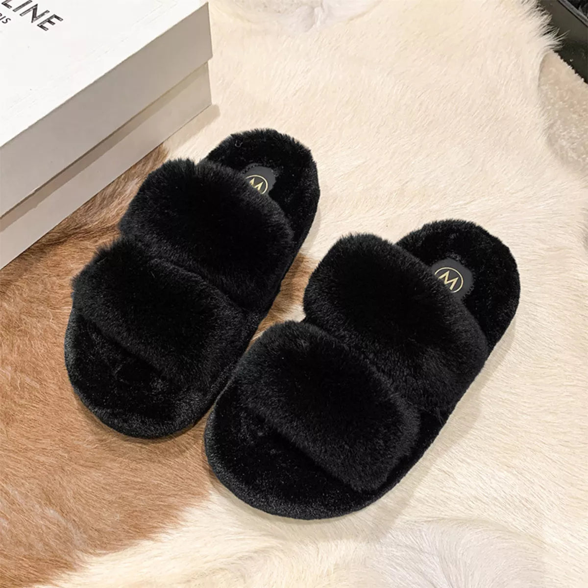 Fluffy Open Toe Slippers - Lilixa.store