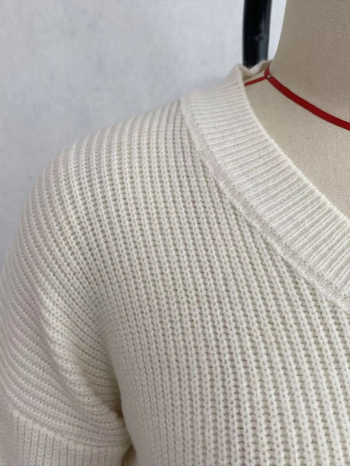 V-Neck Peplum Hem Ribbed Knit Top, view 7