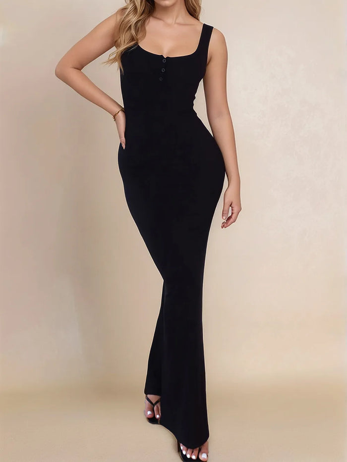 Devine Side Slit Wide Strap Maxi Dress - Lilixa.store