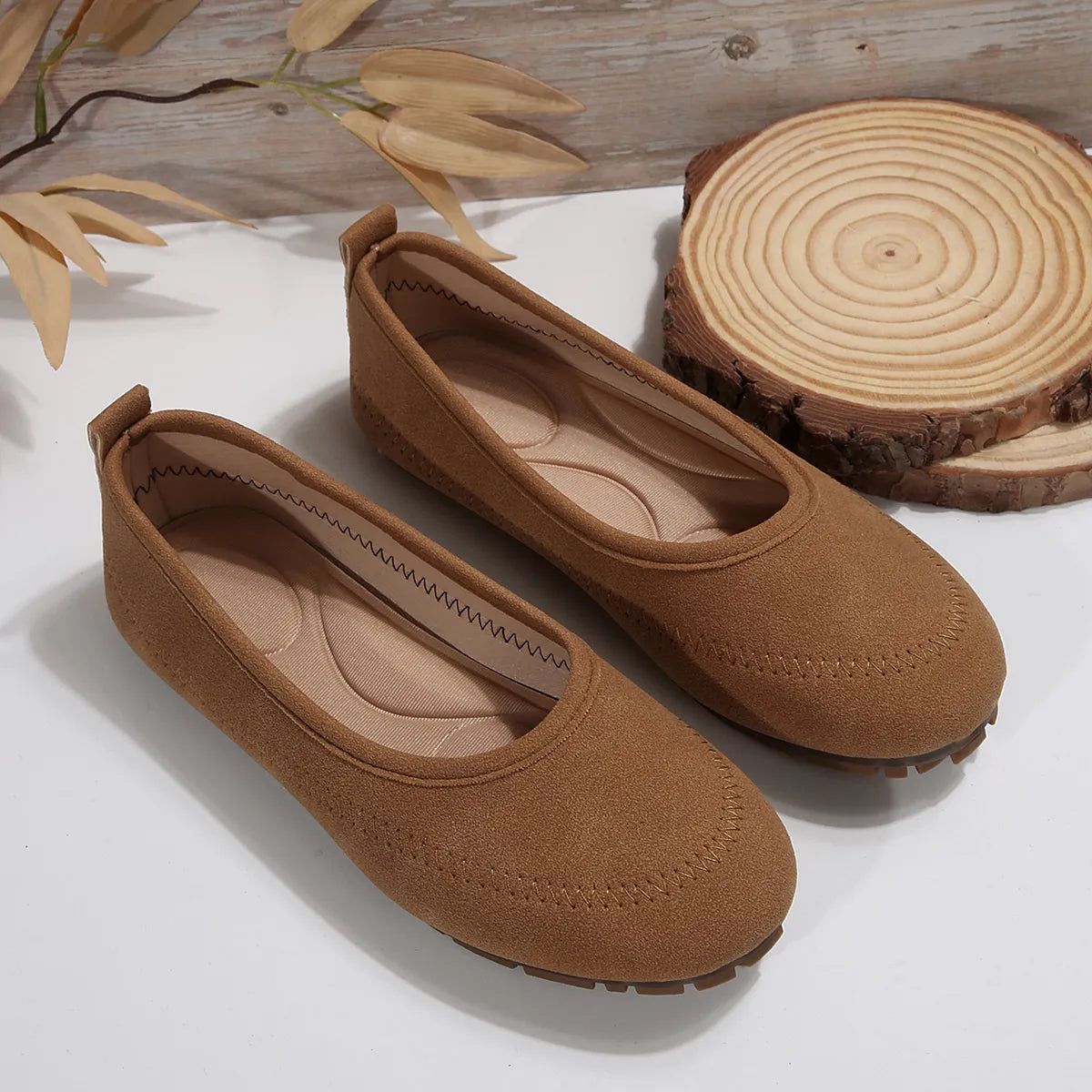 Round Toe Flat Slip-Ons, view 8