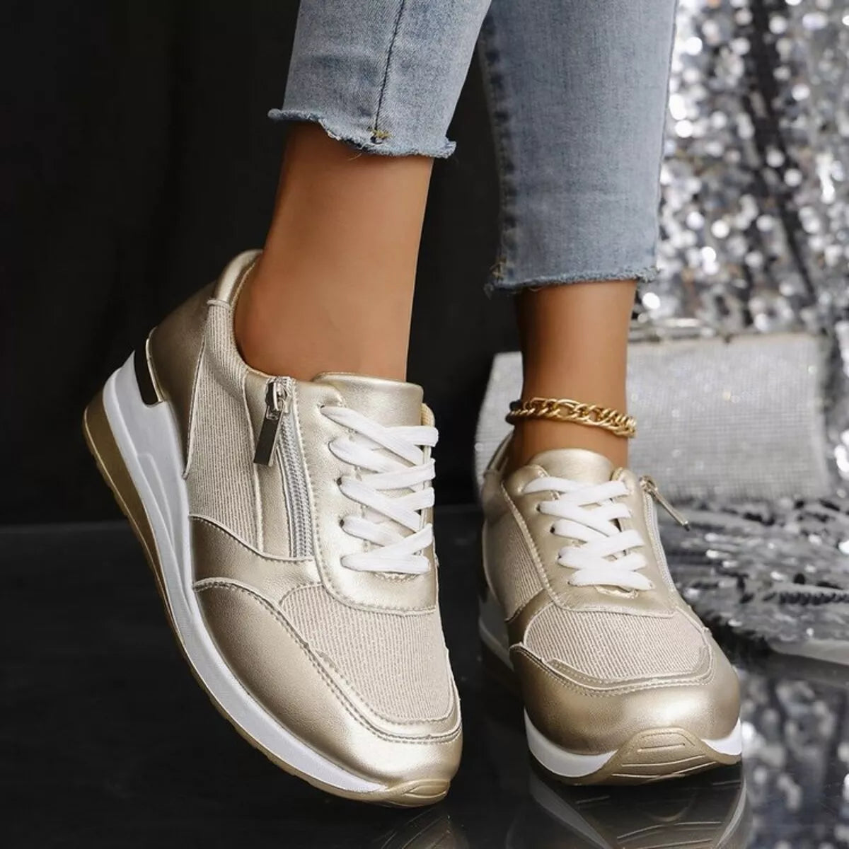 Lace Up Wedge Athletic - Lilixa.store