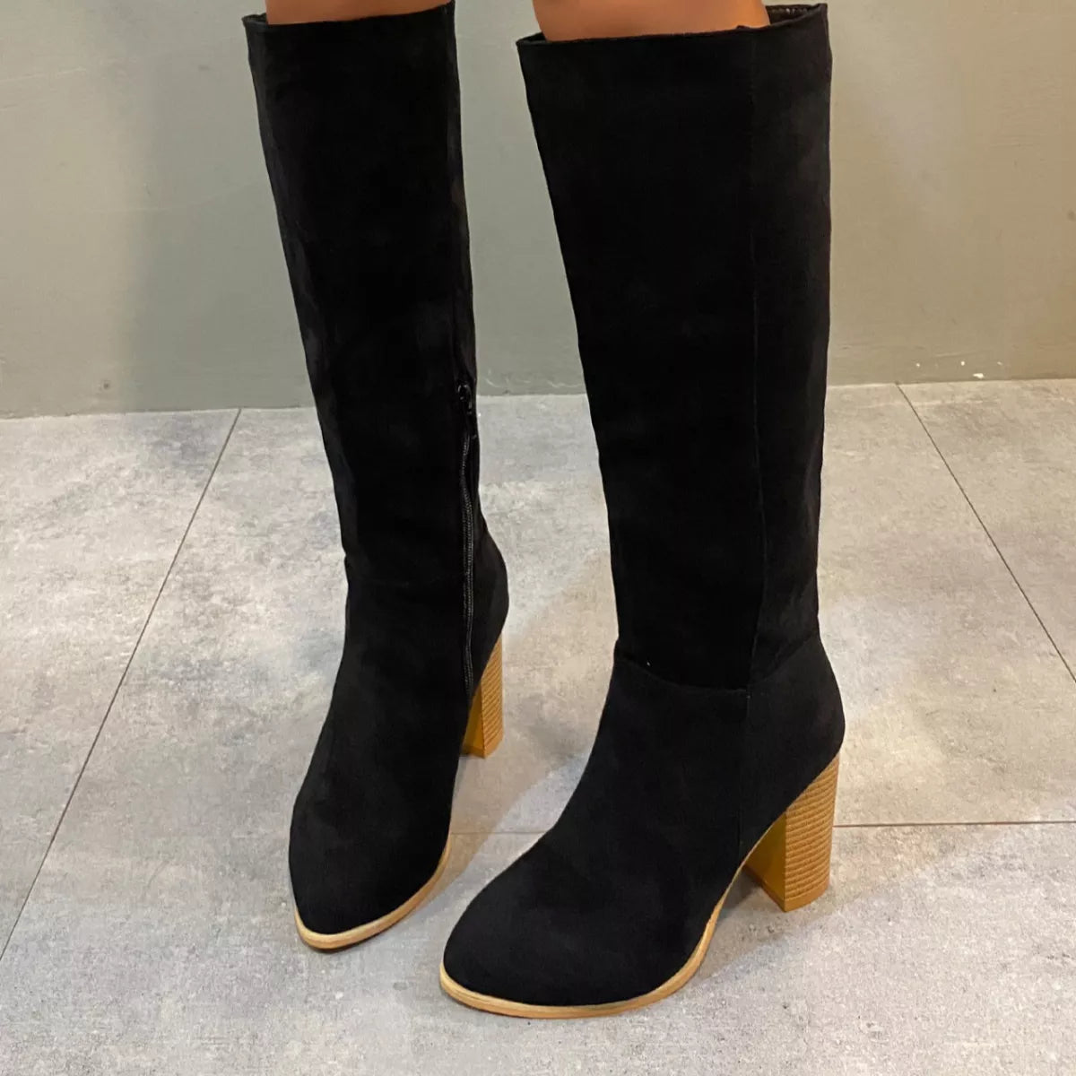 Point Toe Block Heels Boots - Lilixa.store