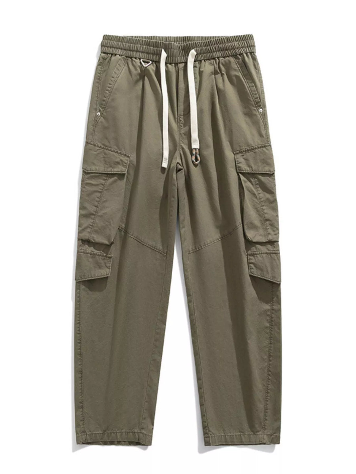 Men's Plus Size Loose Fit Cargo Pants with Drawstring, view 9