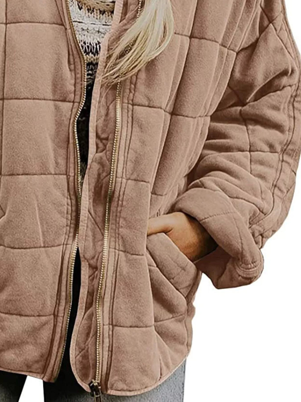 Quilted Zip Up Outerwear, view 7
