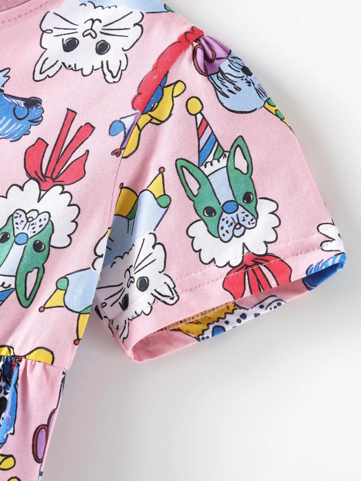 Children's Cartoon Print Short Sleeve Dress - Lilixa.store
