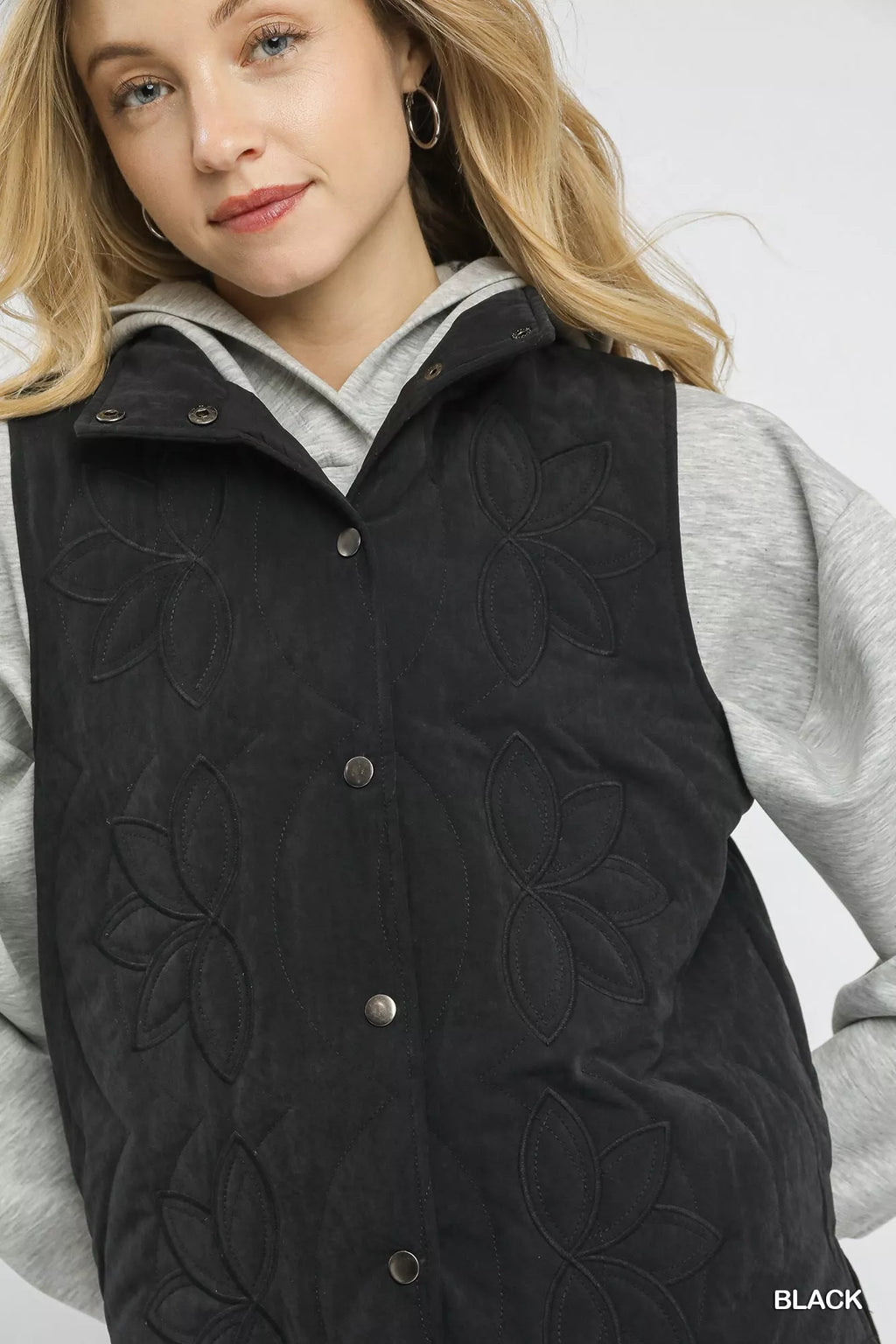 Umgee Quilted Embroidered Vest - Lilixa.store
