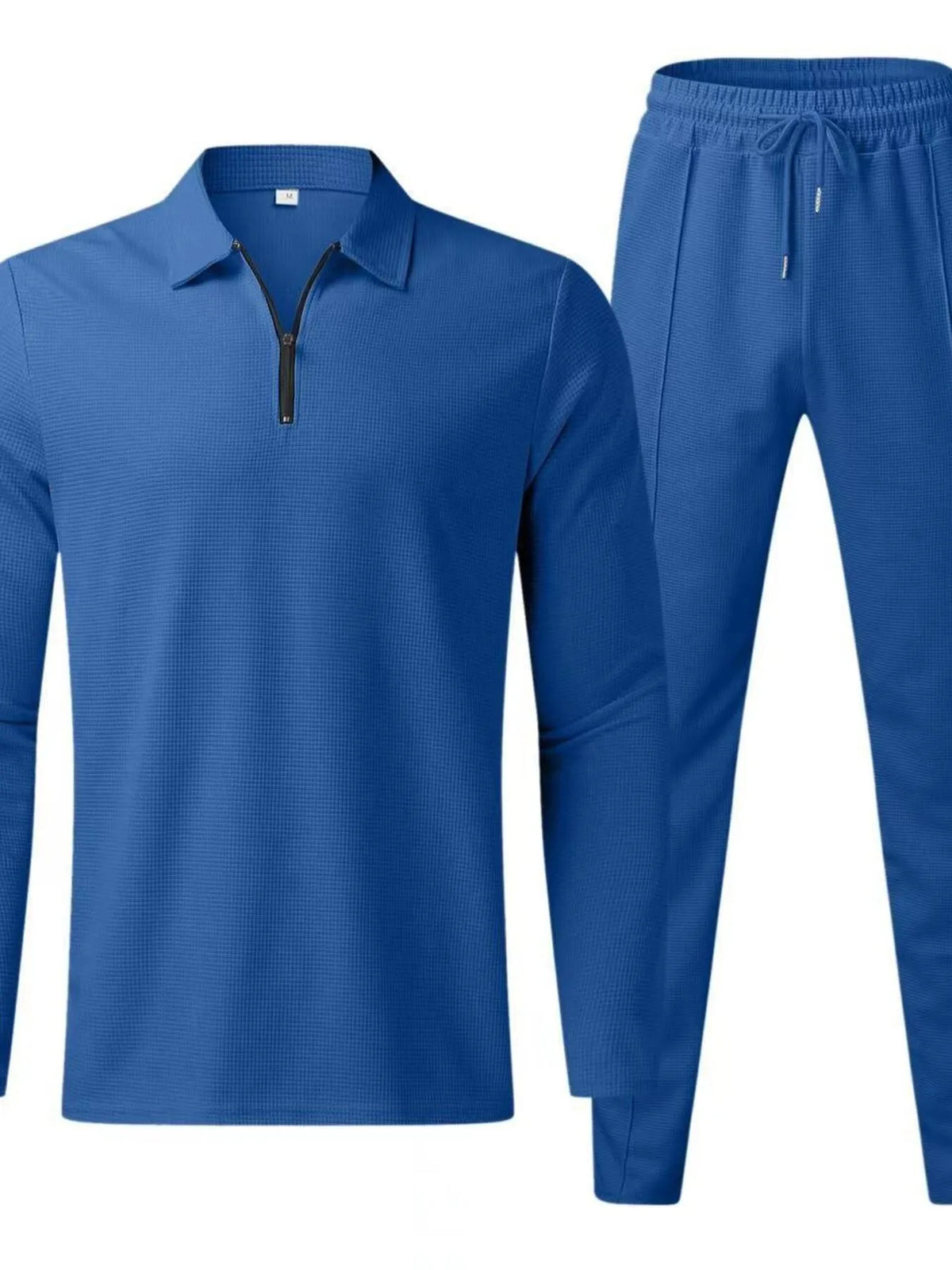Men's Full Size Long Sleeve Top and Pants Set Plus Size in Royal Blue