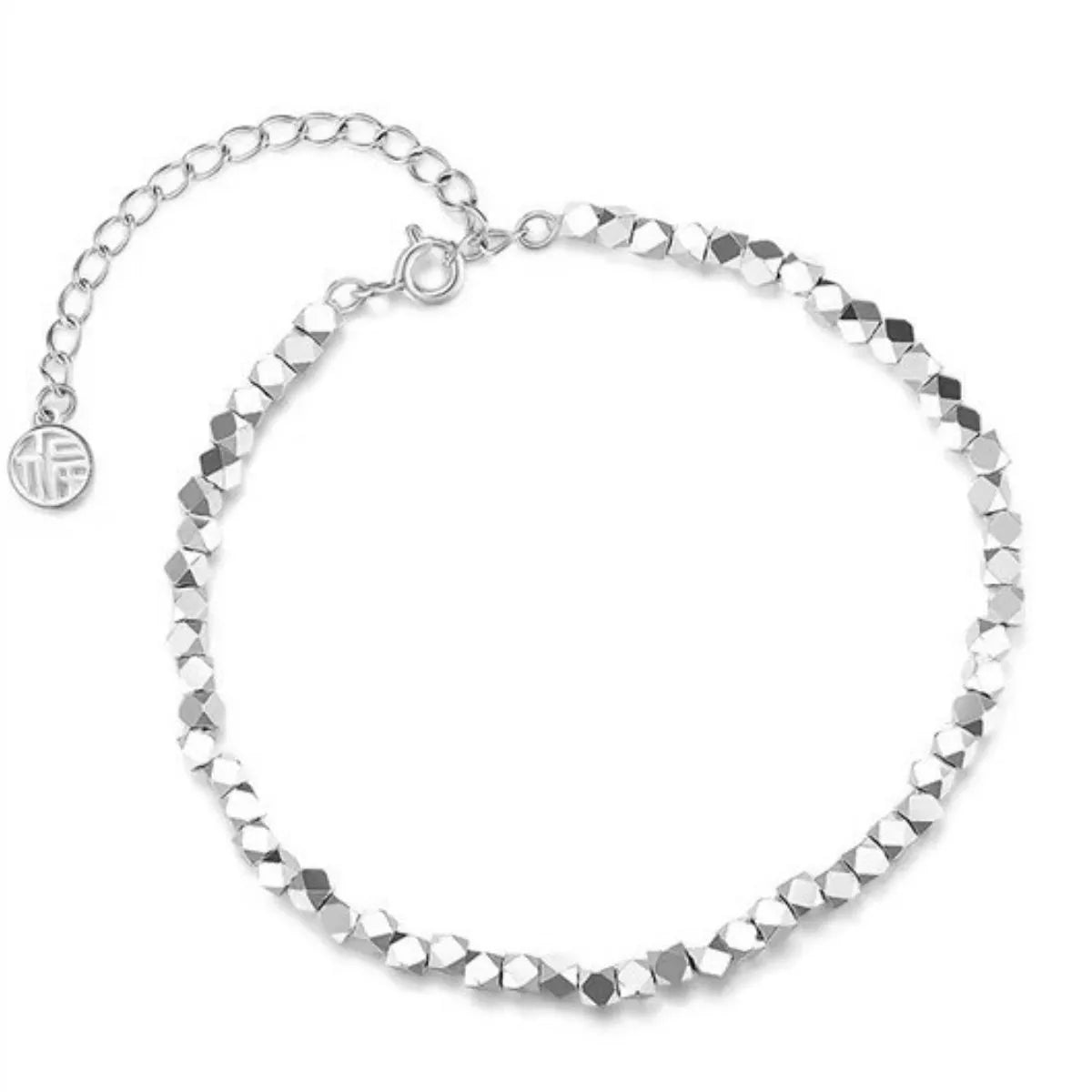 925 Sterling Silver Geometric Chain Adjustable Bracelet - Lilixa.store