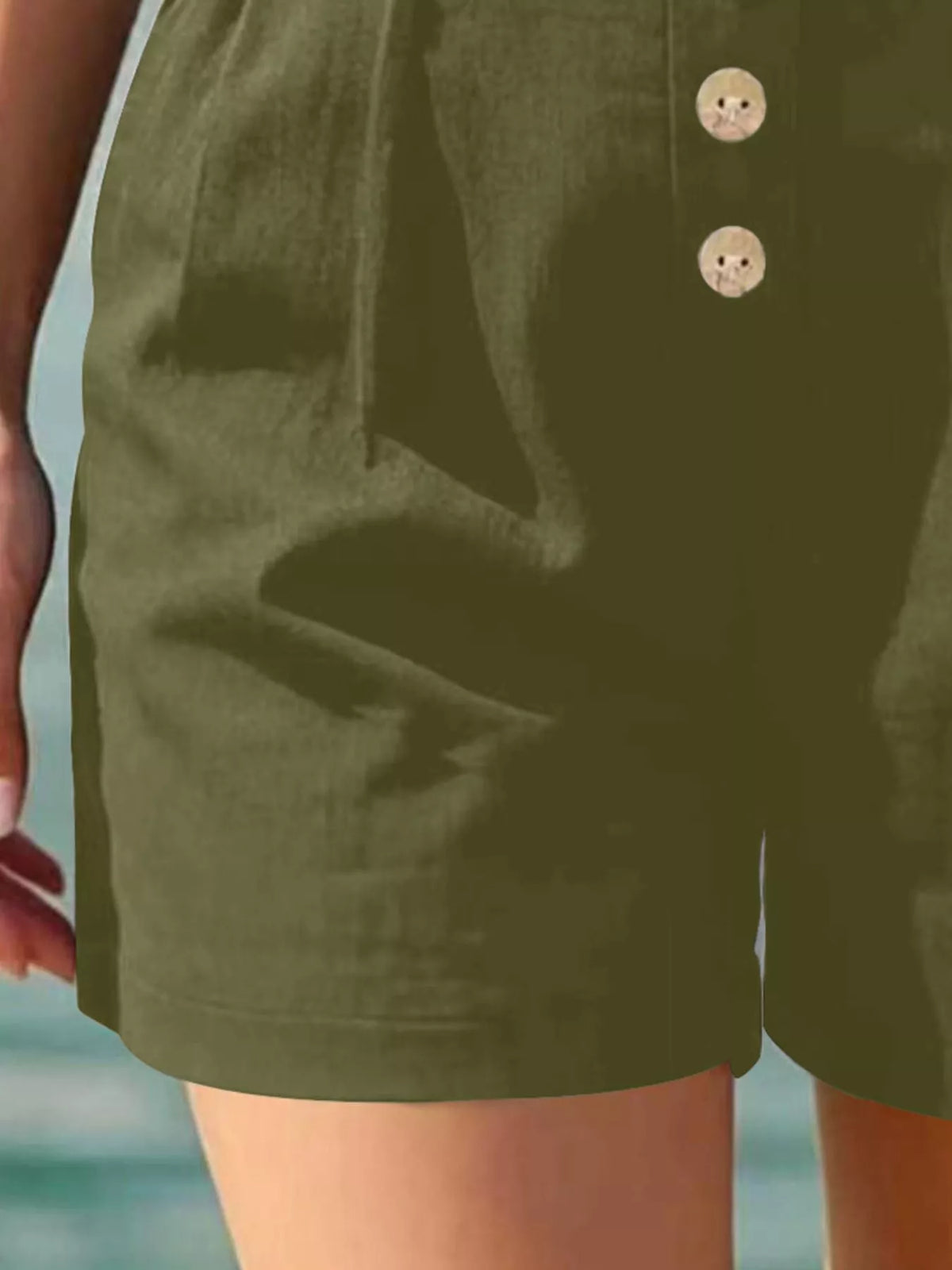 Button Fly High Waist Shorts, view 10