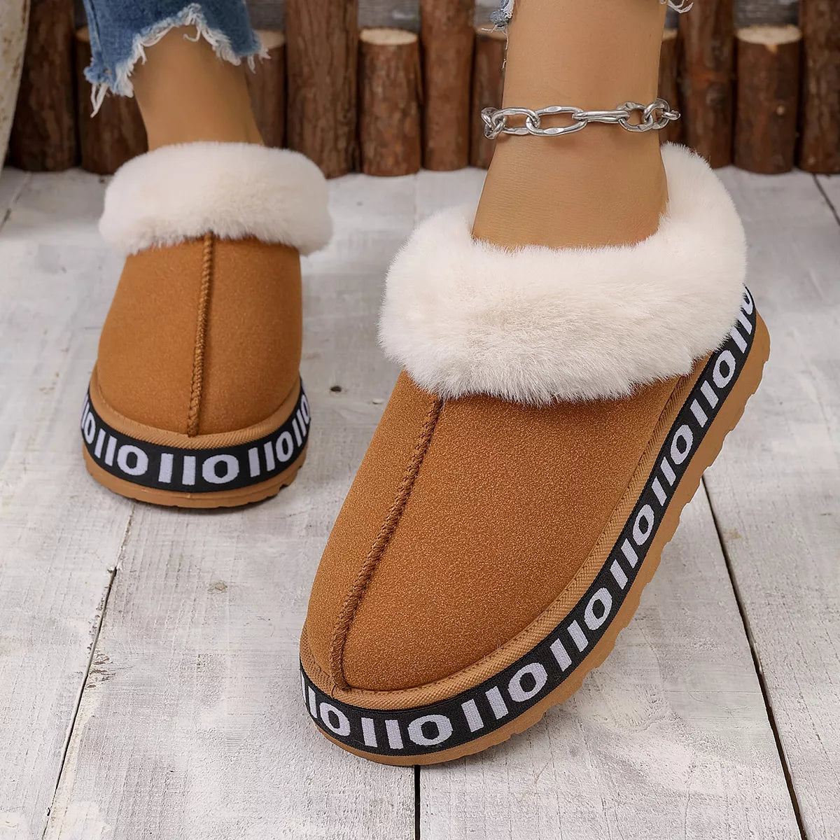Round Toe Plush Lined Ankle Boots - Lilixa.store